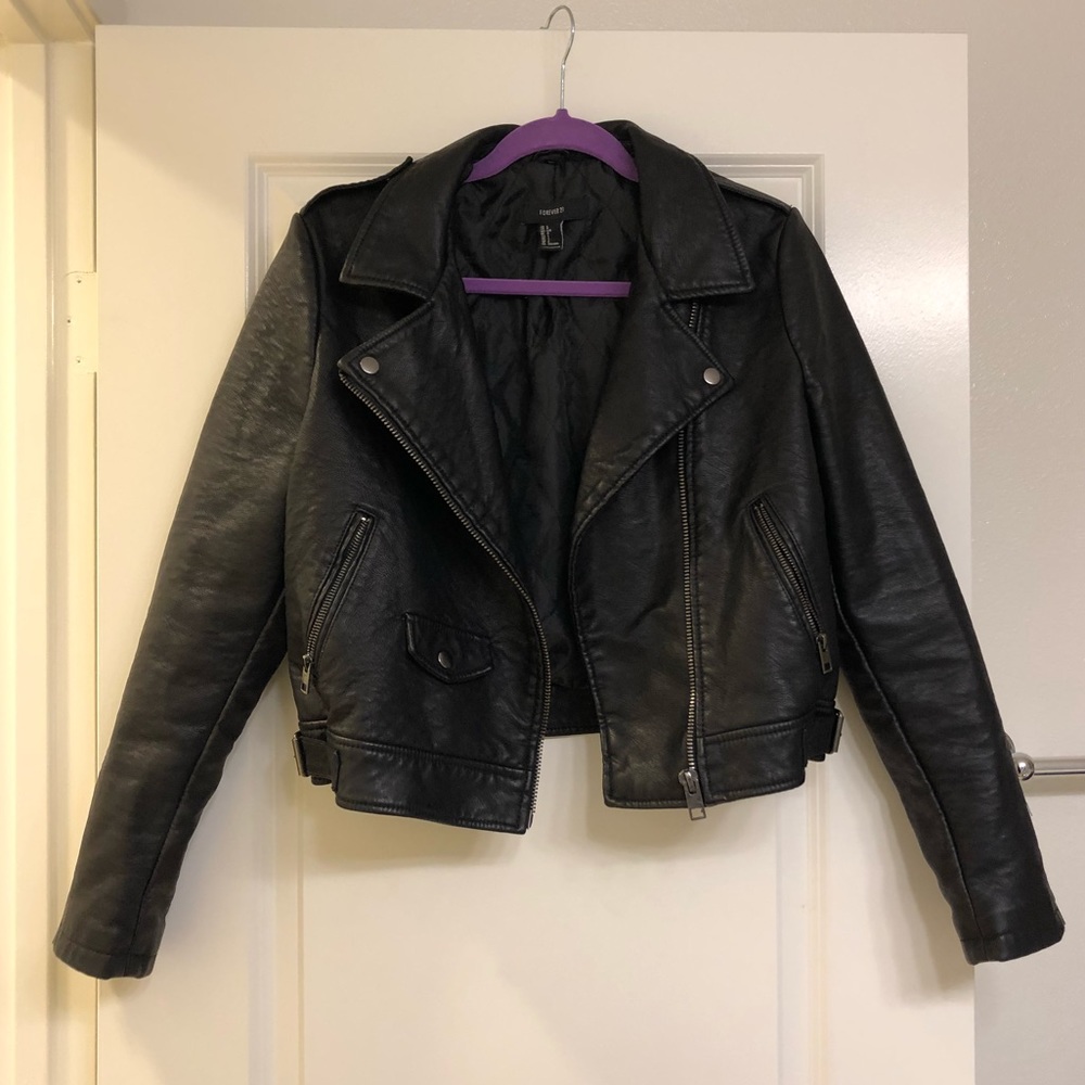 Black leather jacket